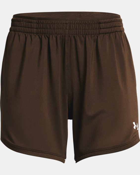 Women's UA Knit Mid-Length Shorts, Brown, pdpMainDesktop image number 4